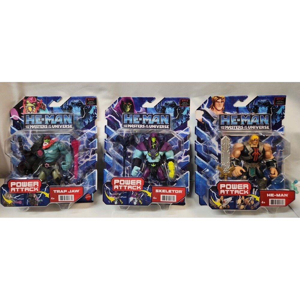The Masters Of The Universe -  He-Man, Skeletor, Trap Jaw lot of 3 NETFLIX